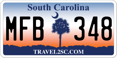SC license plate MFB348