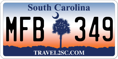 SC license plate MFB349