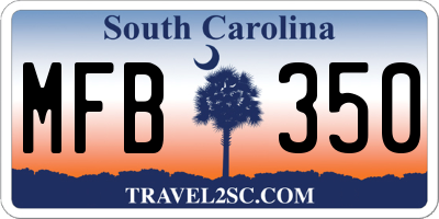 SC license plate MFB350