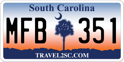 SC license plate MFB351