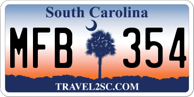SC license plate MFB354