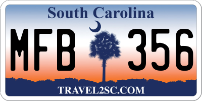 SC license plate MFB356