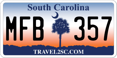 SC license plate MFB357