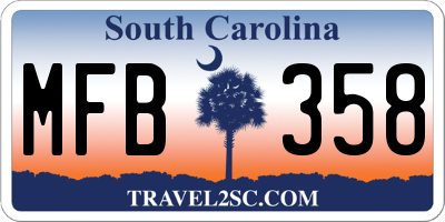 SC license plate MFB358