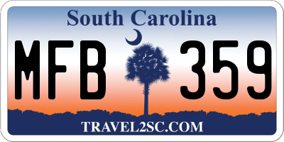 SC license plate MFB359