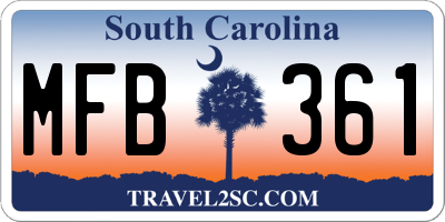 SC license plate MFB361