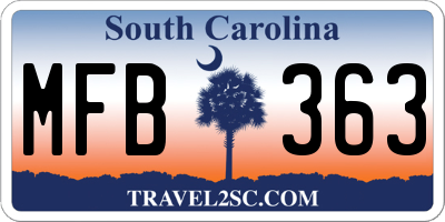 SC license plate MFB363