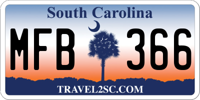 SC license plate MFB366