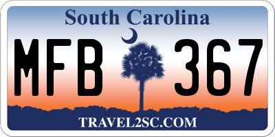SC license plate MFB367