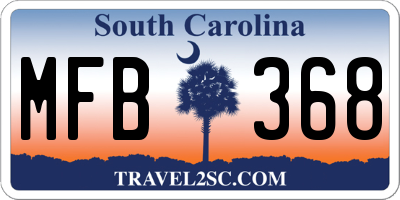 SC license plate MFB368