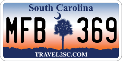 SC license plate MFB369