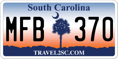 SC license plate MFB370