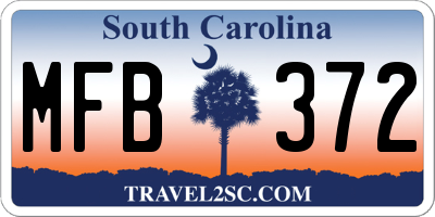 SC license plate MFB372