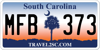 SC license plate MFB373