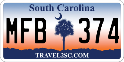 SC license plate MFB374