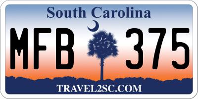SC license plate MFB375