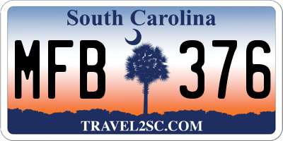 SC license plate MFB376