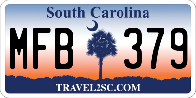 SC license plate MFB379