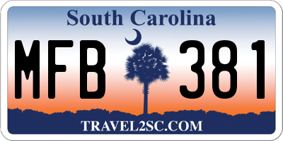 SC license plate MFB381