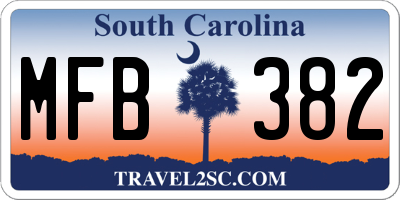 SC license plate MFB382