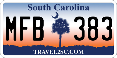 SC license plate MFB383