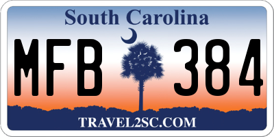 SC license plate MFB384