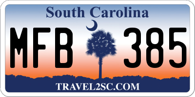SC license plate MFB385