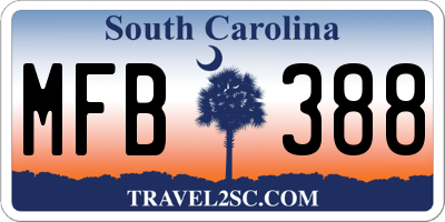 SC license plate MFB388
