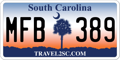 SC license plate MFB389