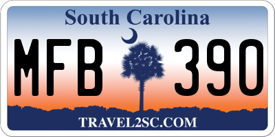 SC license plate MFB390