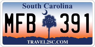 SC license plate MFB391