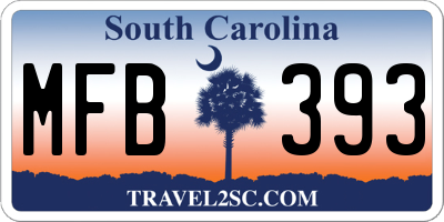 SC license plate MFB393
