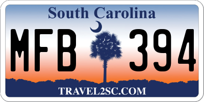 SC license plate MFB394