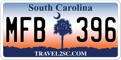 SC license plate MFB396