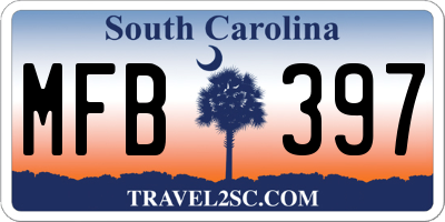 SC license plate MFB397