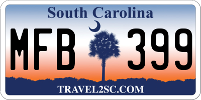 SC license plate MFB399