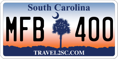 SC license plate MFB400