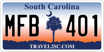 SC license plate MFB401