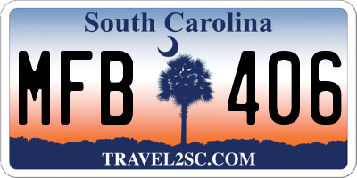 SC license plate MFB406