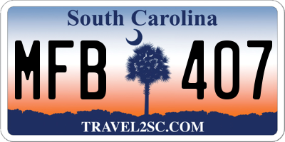 SC license plate MFB407