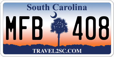 SC license plate MFB408