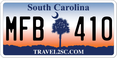 SC license plate MFB410