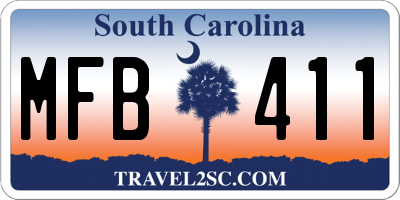 SC license plate MFB411