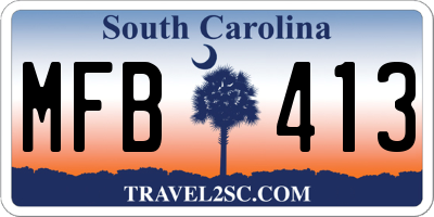 SC license plate MFB413