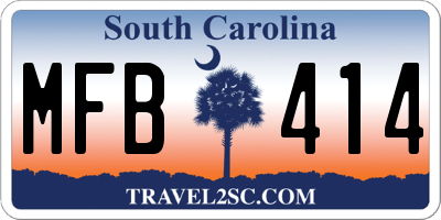 SC license plate MFB414