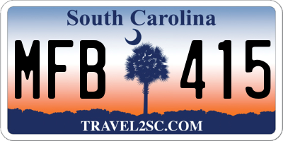 SC license plate MFB415