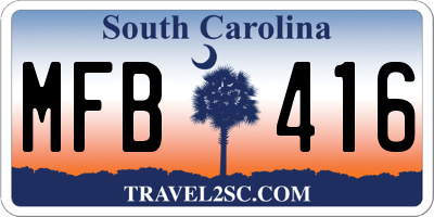 SC license plate MFB416