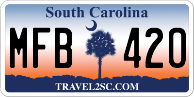 SC license plate MFB420
