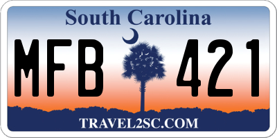 SC license plate MFB421