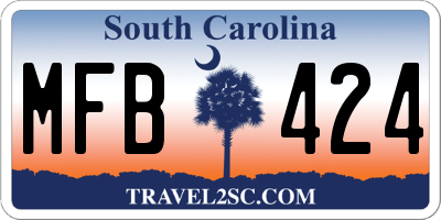 SC license plate MFB424
